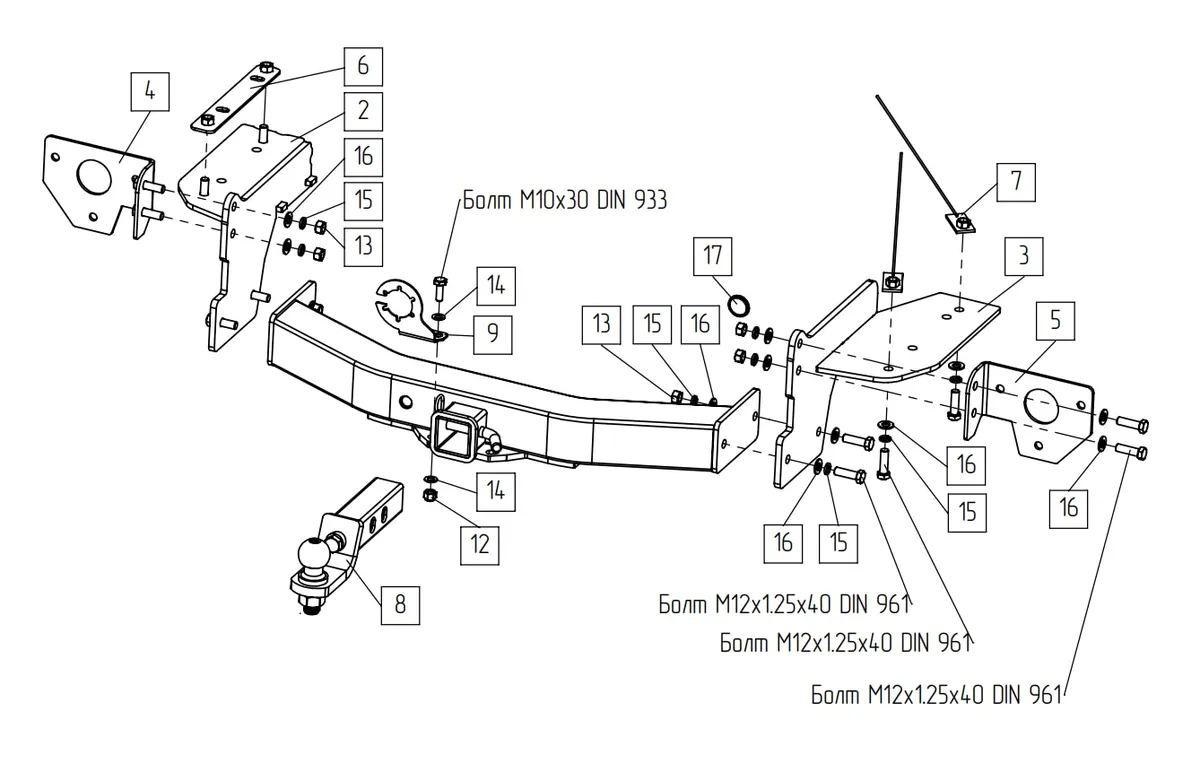 Фаркоп TowRus для GAC GS8 2021- Арт. 109182 109182 в Махачкала