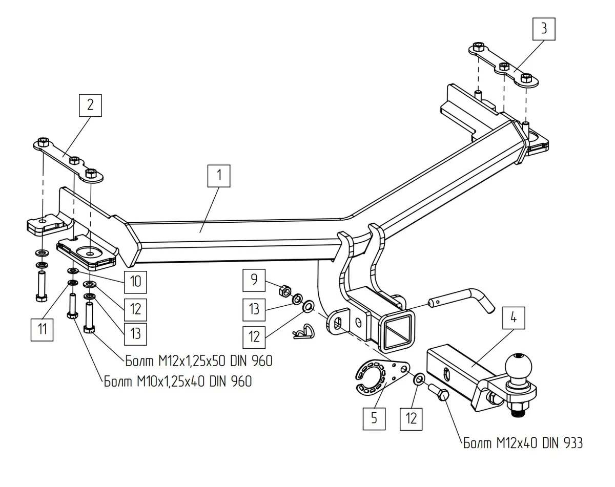 Фаркоп TowRus для GAC GS4 2024- Арт. 299415 299415 в Махачкала