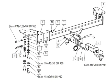 Фаркоп TowRus для Haval Dargo 2025- 129299 в Махачкала