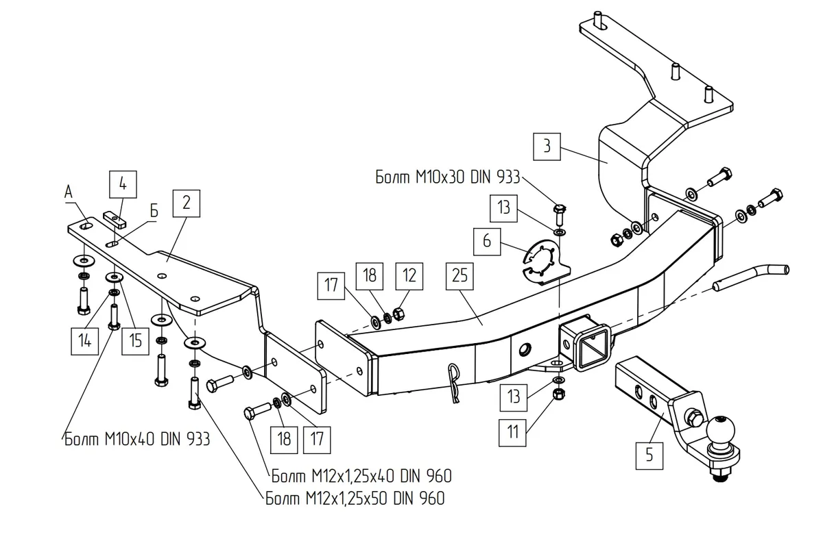 Фаркоп TowRus для Toyota Hidhlander 2020-  109180 в Махачкала